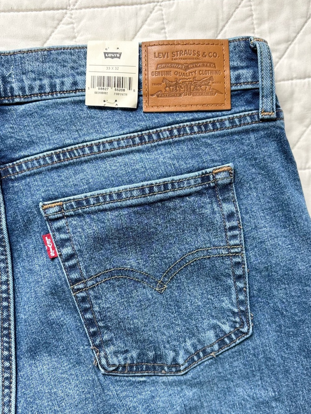 Levi's Premium High-Rise Wide-Leg Denim Jeans Medium Wash - Size 33x32 - Picture 8 of 9